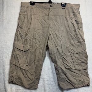 Icepeak Capri Pants Mens Size 3XL (58eu) Beige Herringbone Plaid Performance